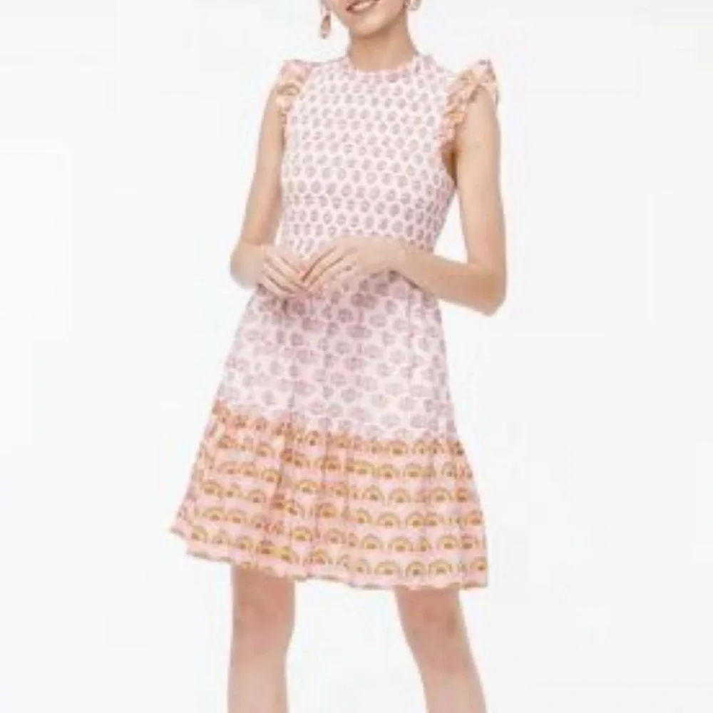 J. Crew Mini Dress with Ruffle Hem Size M - Picture 2 of 11
